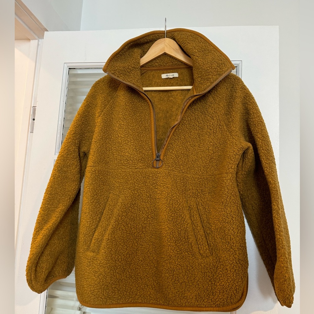 Madewell mustard polartec half zip
